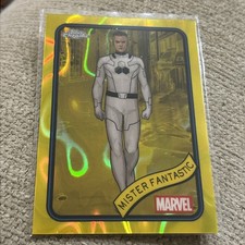 2025 Topps Chrome Marvel Mister Fantastic Yellow Lava Refractor #89