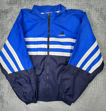 Vintage Adidas Windbreaker Jacket w/ Lining Mens Medium Trefoil 3 Stripe