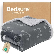 Bedsure Waterproof Dog Blankets for Large Dogs - L 40x50" , Anchor Gray-dog
