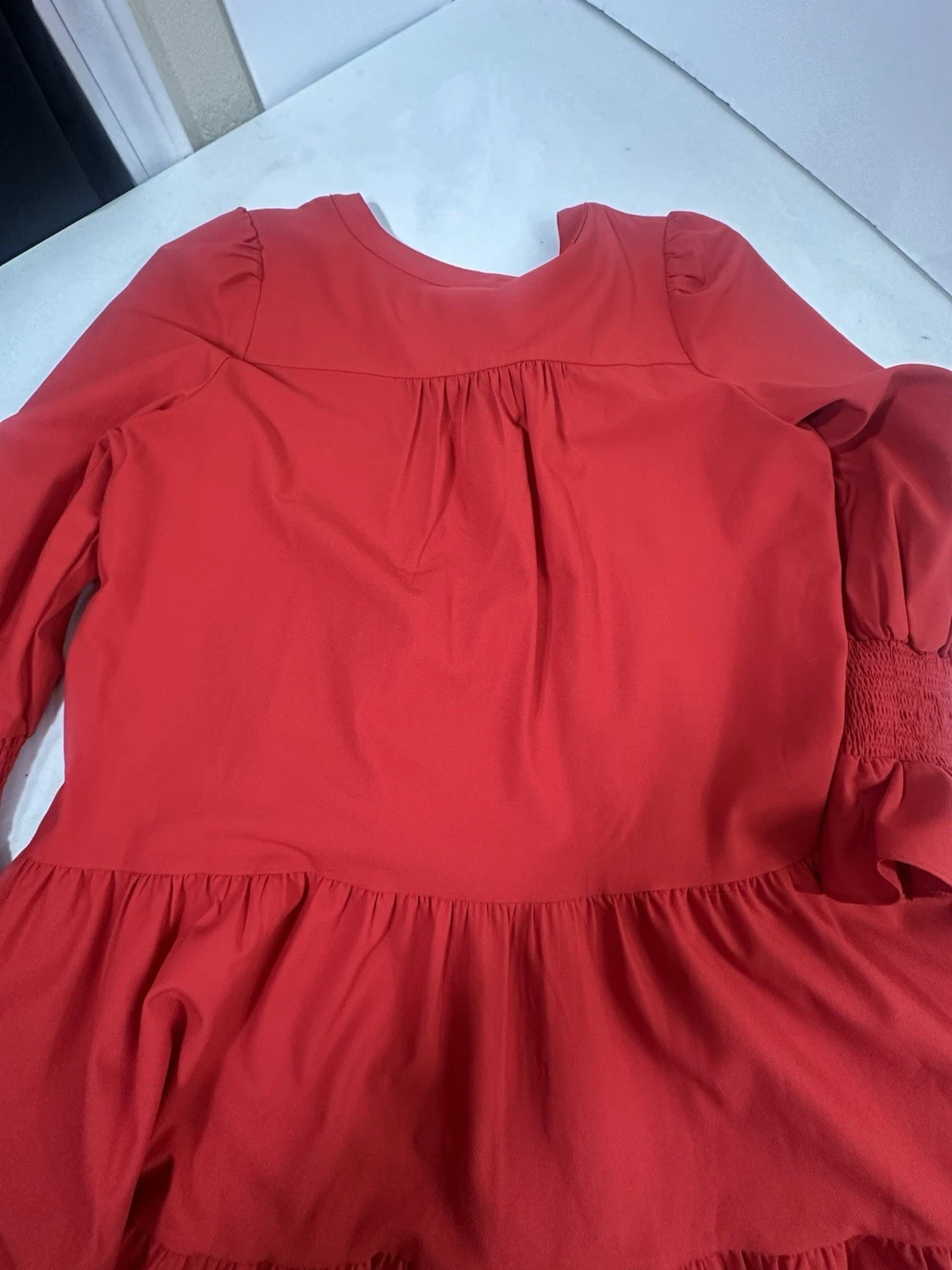 Abito Pomander Place Tuckernuck taglia grande rosso Kenzo popeline con volant a strati