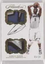 2016-17 Panini Flawless Gold 3/10 Gorgui Dieng #DPA-GOR Dual Patch Auto 3d3