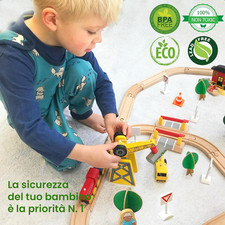 Auniq Set di treno elettrico, Giocattolo Treno Elettrico con Affumicato, Luci e Suoni motore