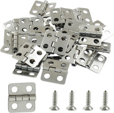 24 Pcs Mini Hinges 13 x 12mm with Screws, Jewelry Box Hinges Butt Folding Craft