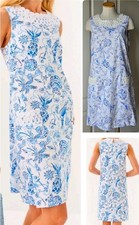 NEW Lilly Pulitzer Size 6 Anabelle Stretch Shift Dress Resort White Blue NWT