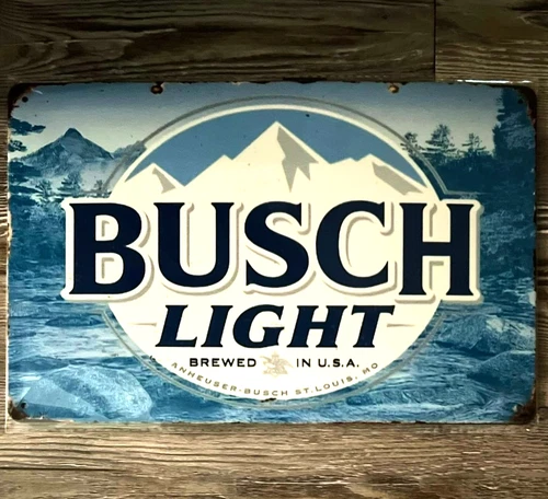 Busch Light Beer Vintage Novelty 8 x 12 Metal Sign New!