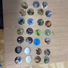 POG Vintage Lot of 27 Mixed Pogs Various Animals Insects Birds