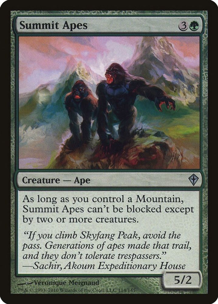 2010 Magic: The Gathering: Worldwake - Summit Apes (#114, U, Lightly Played)