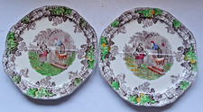 Copeland Spode - Byron - 4 Quartered Sandwich Plates x 2 - 1930s - Series 1