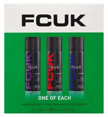 FCUK Bodyspray Trio: Vintage, Sport und Urban von 200 ml (3er Pack) 