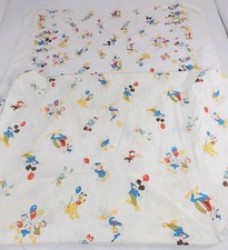 Vintage Disney Fitted Crib Sheet Receiving Blanket Baby Mickey Mouse Friends USA