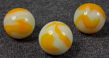 Vintage Alley Agate Swirl Set of 3 Marbles 5/8" - All Mint Condition - 526122