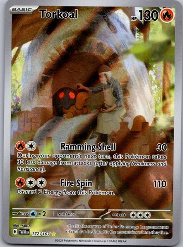 Torkoal 172/167 Illustration Rare Twilight Masquerade Pokemon Holo Near Mint