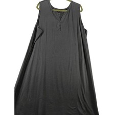 d & Co Womens Dress Black Size 2XP Cotton Blend Sleeveless Pullover Long