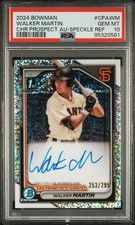 2024 BOWMAN CHROME PRSPCT AUTOS SPECKLE REFRACTOR WALKER MARTIN 253/299 PSA 10