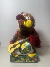 DanDee Animated Musical Christmas Turkey Plush Feliz Navidad Singing Tested.