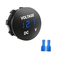 DC 12V 24V Voltmeter Gauge, Automotive Battery Monitor Indicator LED Blue