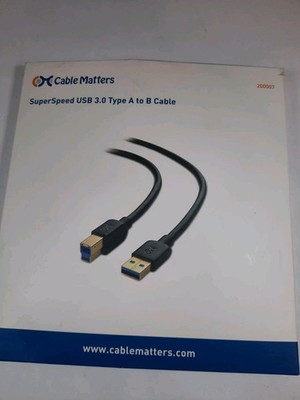 3 Feet Black USB 3.0 Printer Cable USB Type A to B Super Speed 