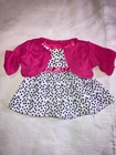 Vintage Cabbage Patch Kids/Doll Clothes - White/Black Polka Dot Dress & Sweater)