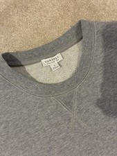 Sunspel Loopback Sweatshirt Mens Crew Neck Cotton Grey - Small - Approx P2P 22”