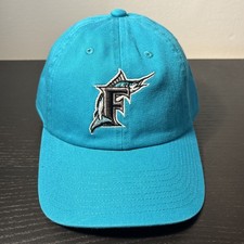 Mitchell & Ness Florida Marlins MLB Aqua Ajustable Papá Sombrero Gorra Logo Retro