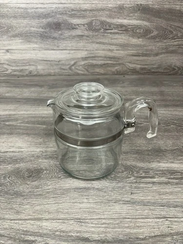 Vintage Pyrex 7759B Glass Coffee Pot Lid Basket  6 Cup Percolator No Stem
