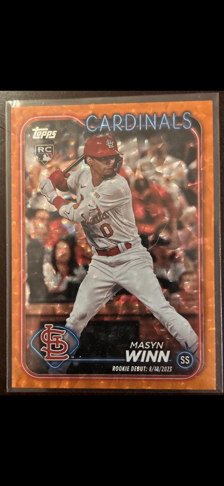 2024 Topps Update Rookie Debut Masyn Winn #US272 Orange Crackle Foilboard /299