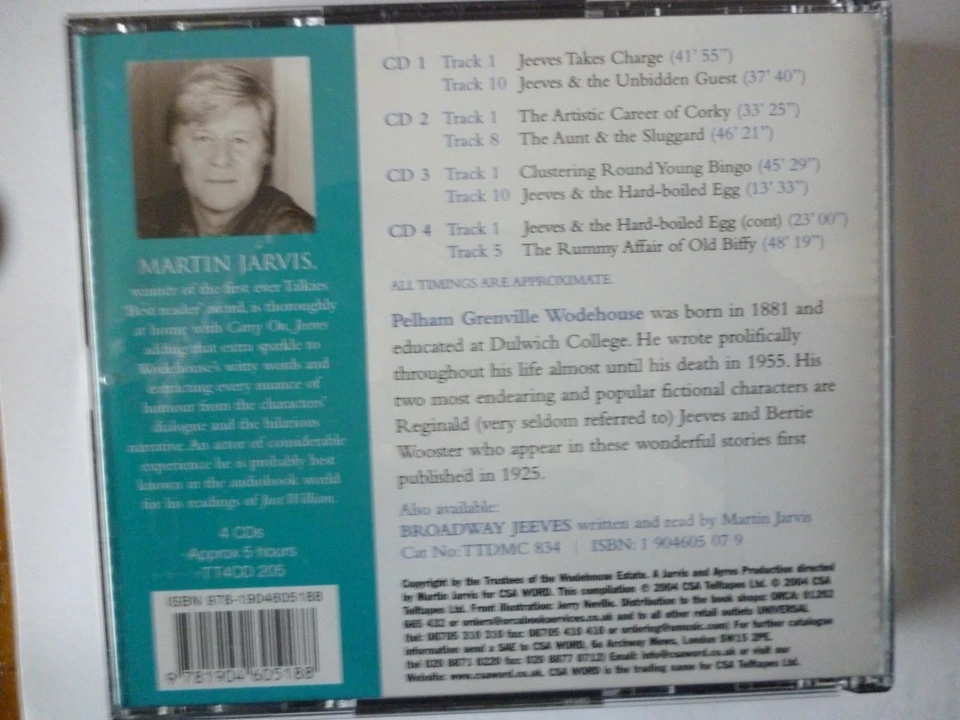 4 CD AUDIO BOOK - CARRY ON, JEEVES - P G Wodehouse - Image 2 of 2