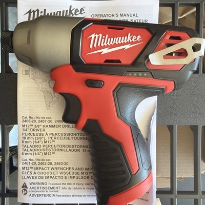 NEW Milwaukee M12 2462-20 1/4'' Cordless Impact Driver Hex Belt Clip 12V 12 Volt