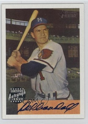 2002 Bowman Heritage 1954 Reprints Auto Del Crandall #BHRA-DC Auto yj7