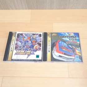 SEGA SATURN Console bundle with 2 controllers & 5 Games Japanese Gray tested