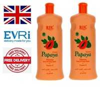 2 x 600 ml RDL Papaya Extract Hand And Body Lotion moisturize + Vitamin E 
