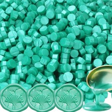 Pine Green Wax Seal Beads,400Pcs Sealing Wax Beads,Octagon Wax Sealing Beads,...