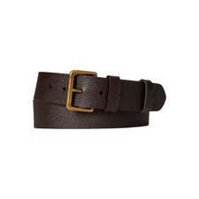 Polo Ralph Lauren Pebbled Leather Roller-Buckle Belt Brown Size 32