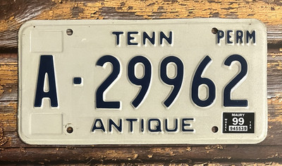1999 Tennessee ANTIQUE License Plate Maury County A-29962