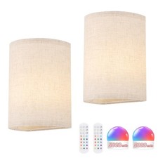 Adhesive Battery Operated Wall Sconce Set of 2, 6000 mAh Battery Rechargeable...