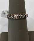 Ladies Thin Domed Chocolate and White Diamond Right Hand Ring