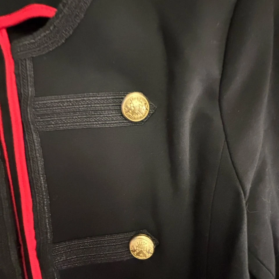 Express Black Military captain Style Jacket gold buttons vintage SP P Coat - Image 2 of 4