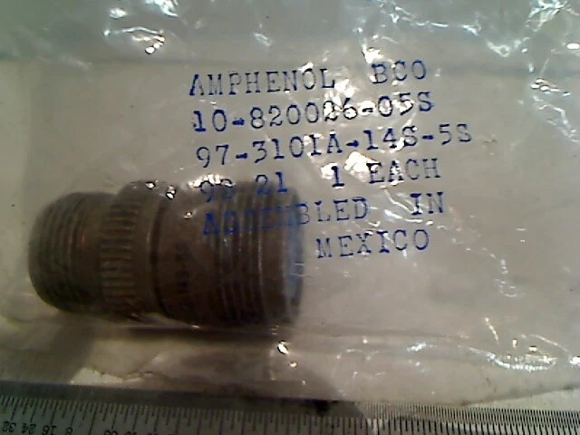 AMPHENOL 97-3101A-14S-5S AEROSPACE ELECTRICAL CONNECTOR 10-820026-05S - Image 3 of 3