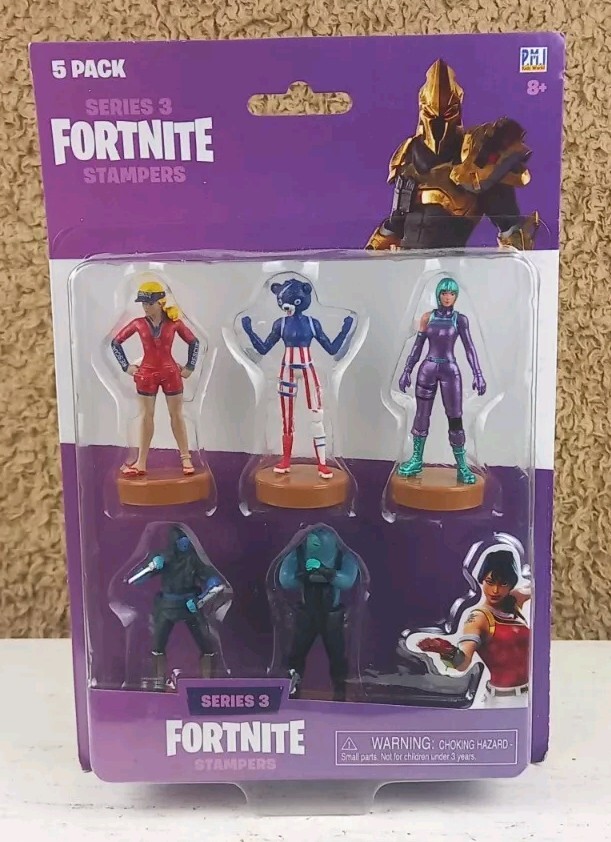 Fortnite Series 3 STAMPERS 5 Pack 3"" PVC Figures P.M.I Ltd NEW #B