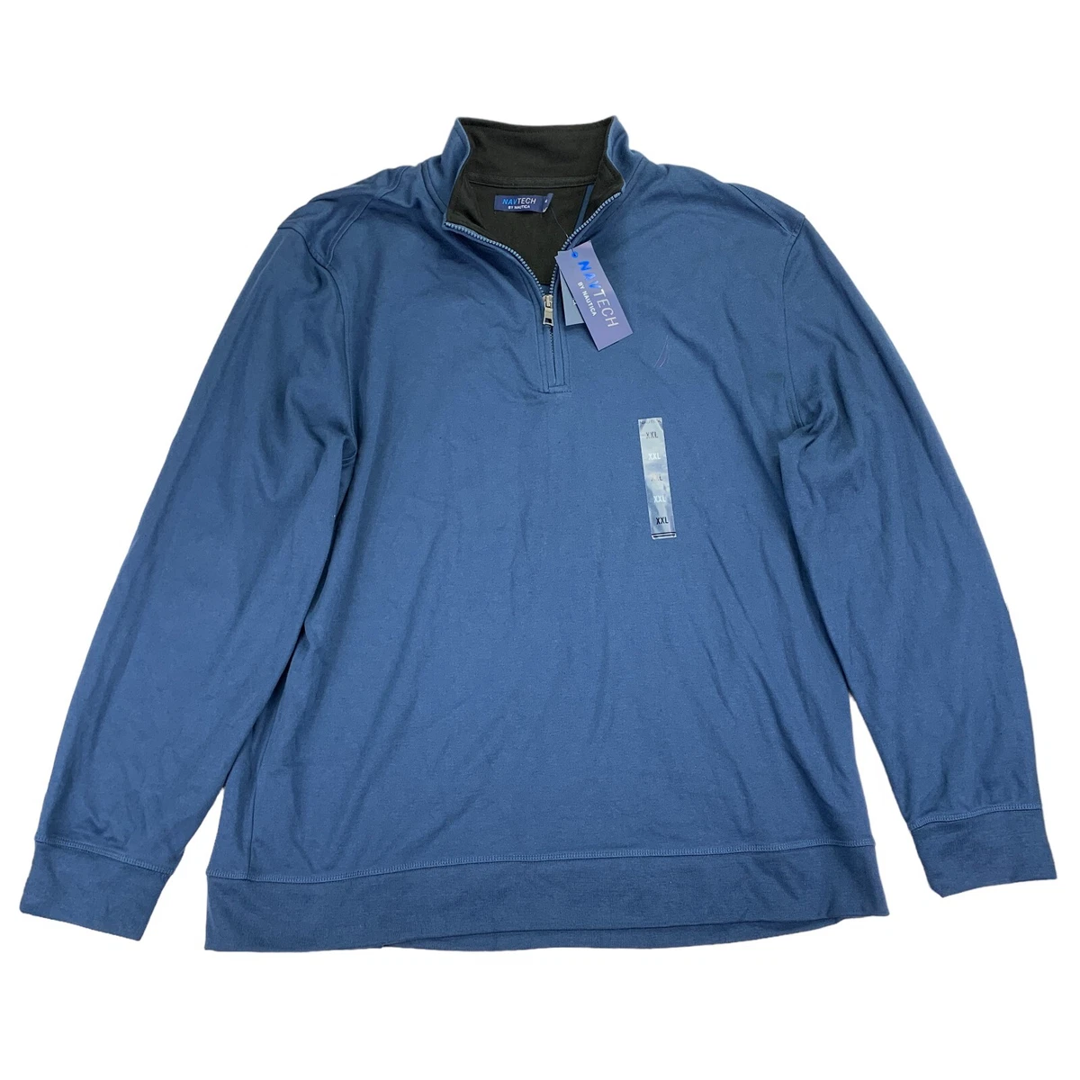 Nautica Mens NavTech 1 4 Zip Pullover Sweatshirt Navy Blue 2XL