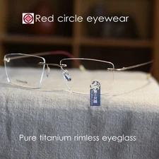 Men's titanium Eyeglasses frame rimless golden Spectacle eyewear gold glasses