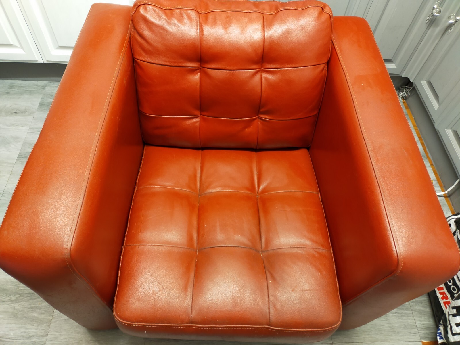 Art Deco Style Leather Armchair eBay