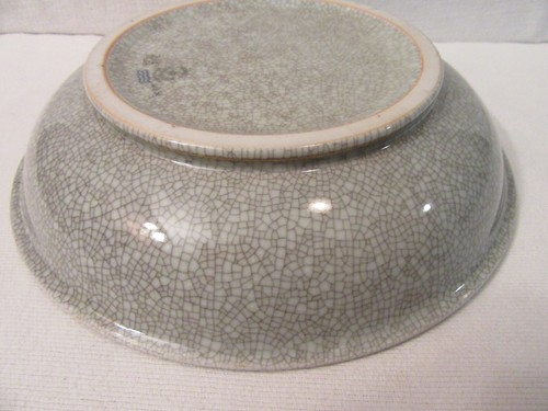 Vtg Royal Copenhagen Bowl, Crackle Glaze, Gray, 10'', Denmark, 703/3606, Floral - Picture 15 of 16