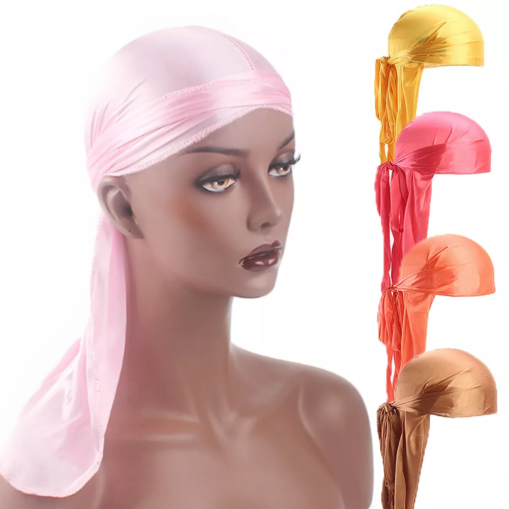 Silky Satin Durag Men's Cap Hat Doo Rag Biker Smooth Head Wrap Bandana – Goldy TV