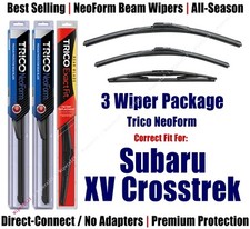 3-Pack Wipers Front & Rear NeoForm - 2013+ Subaru XV Crosstrek - 16260/160/12B