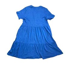 GAP Women's Soft Short Sleeve Crew Neck Tiered Dress