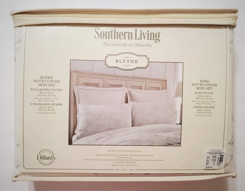 Juego de funda nórdica y fundas florales Queen Southern Living rosas grises románticas Blythe Foto 3 de 4