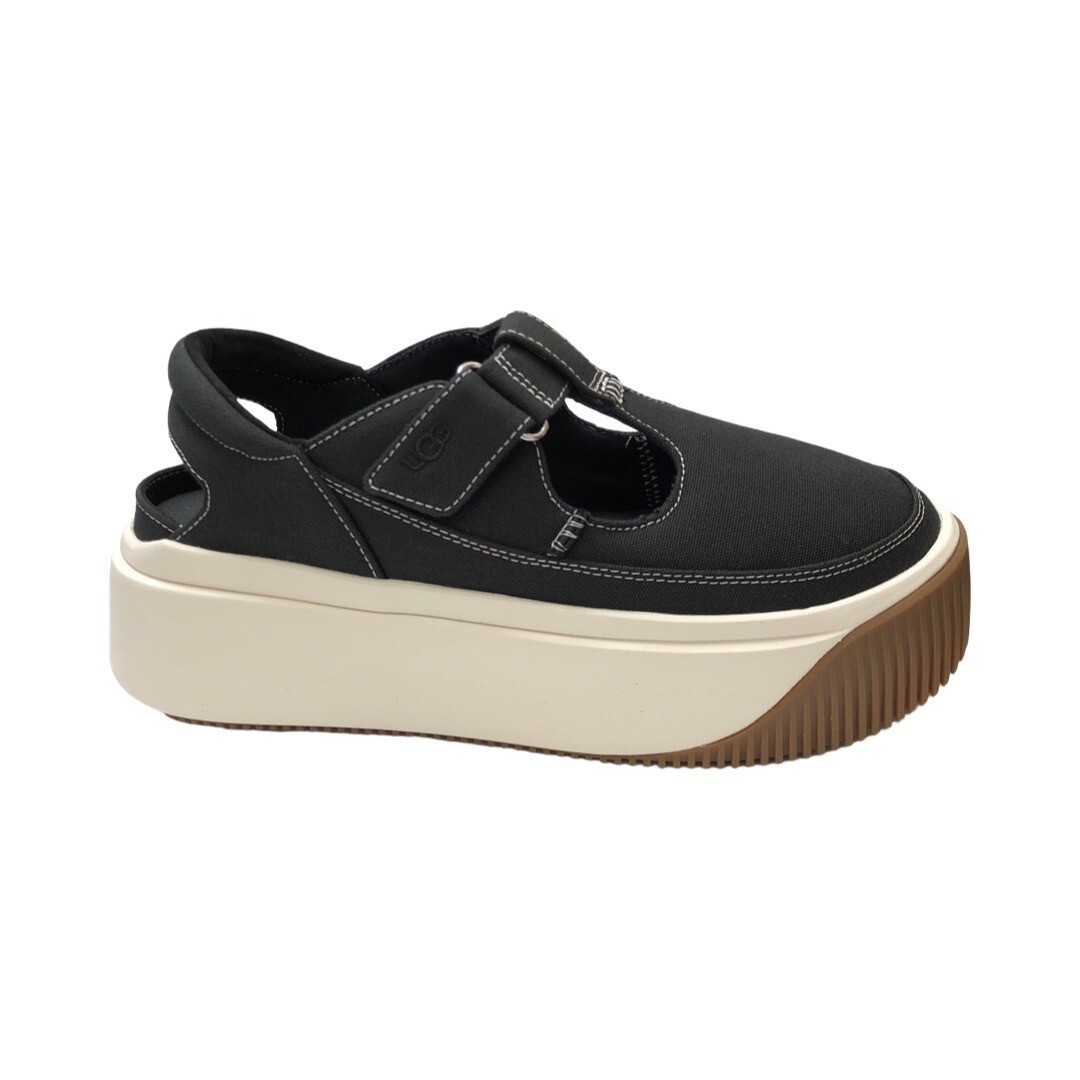 UGG Women's EZ Duzzit T-Strap Black Slingback Platform Shoes