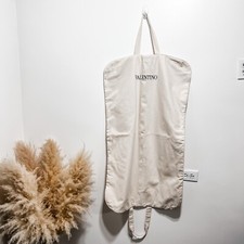 VALENTINO Travel Garment Bag Dust Cover Cotton Canvas Suit Dress 39” x 23" Beige