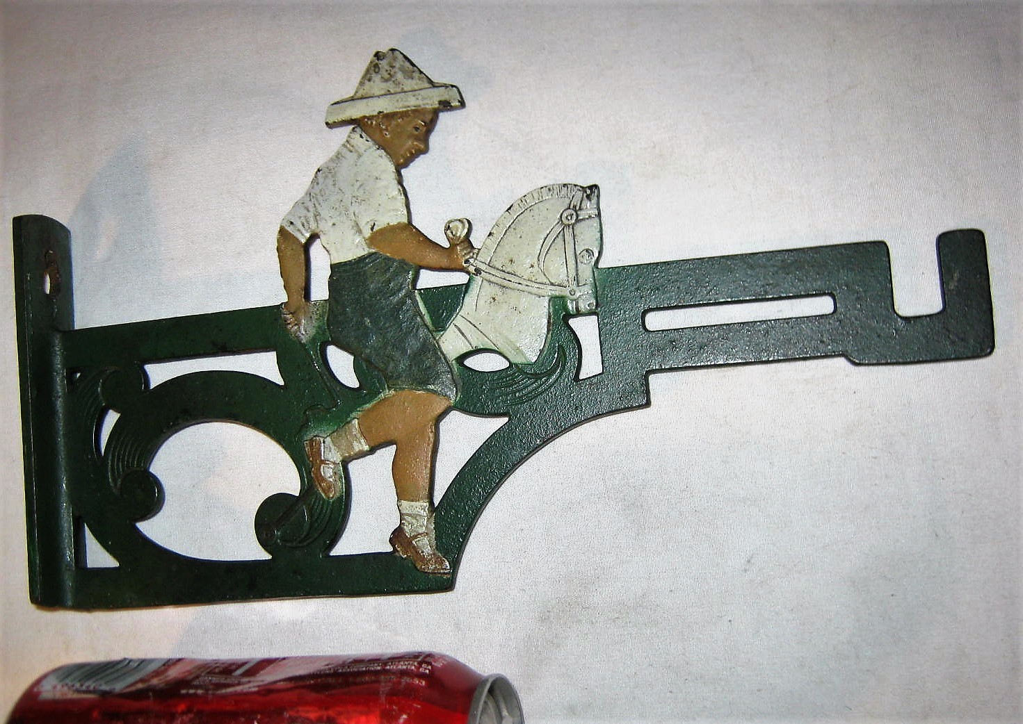 ANTICO CAPPELLO BAMBINO JUDD GIOCATTOLO RAGAZZO PONY CAVALLO GHISA PARETE ARTE PIANTA GANCIO STAFFA